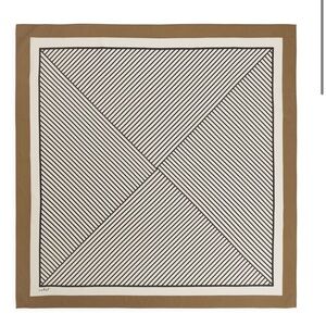 Arket 100% Silk Scarf in Beige/Brown/Black Geometric Pattern - 80x80cm